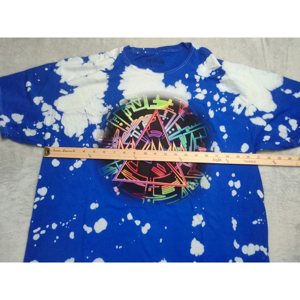 Def Leppard Band TShirt Tie Dye Blue Unisex Music Tee Merch XL Heavy Metal
